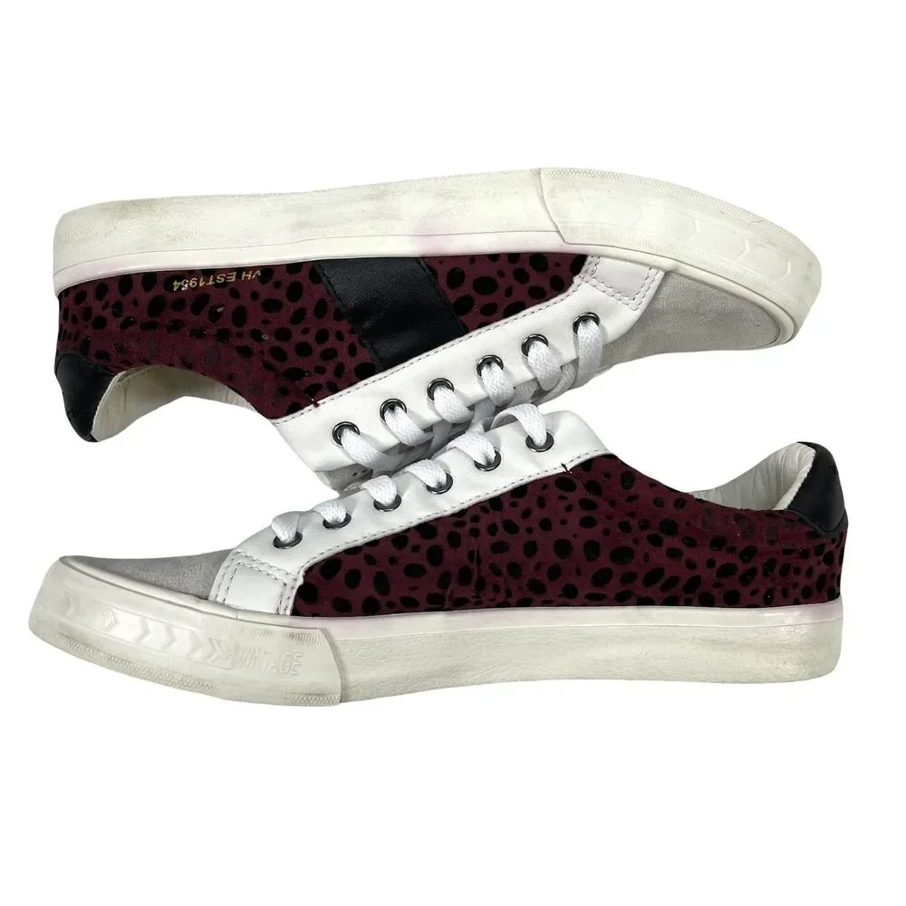 Vintage Havana Dina Wine Maroon Leopard Print Womans Size 10 Shoes Sneakers